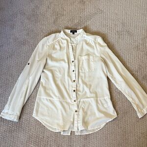 Elegant Cream Long Sleeve Blouse